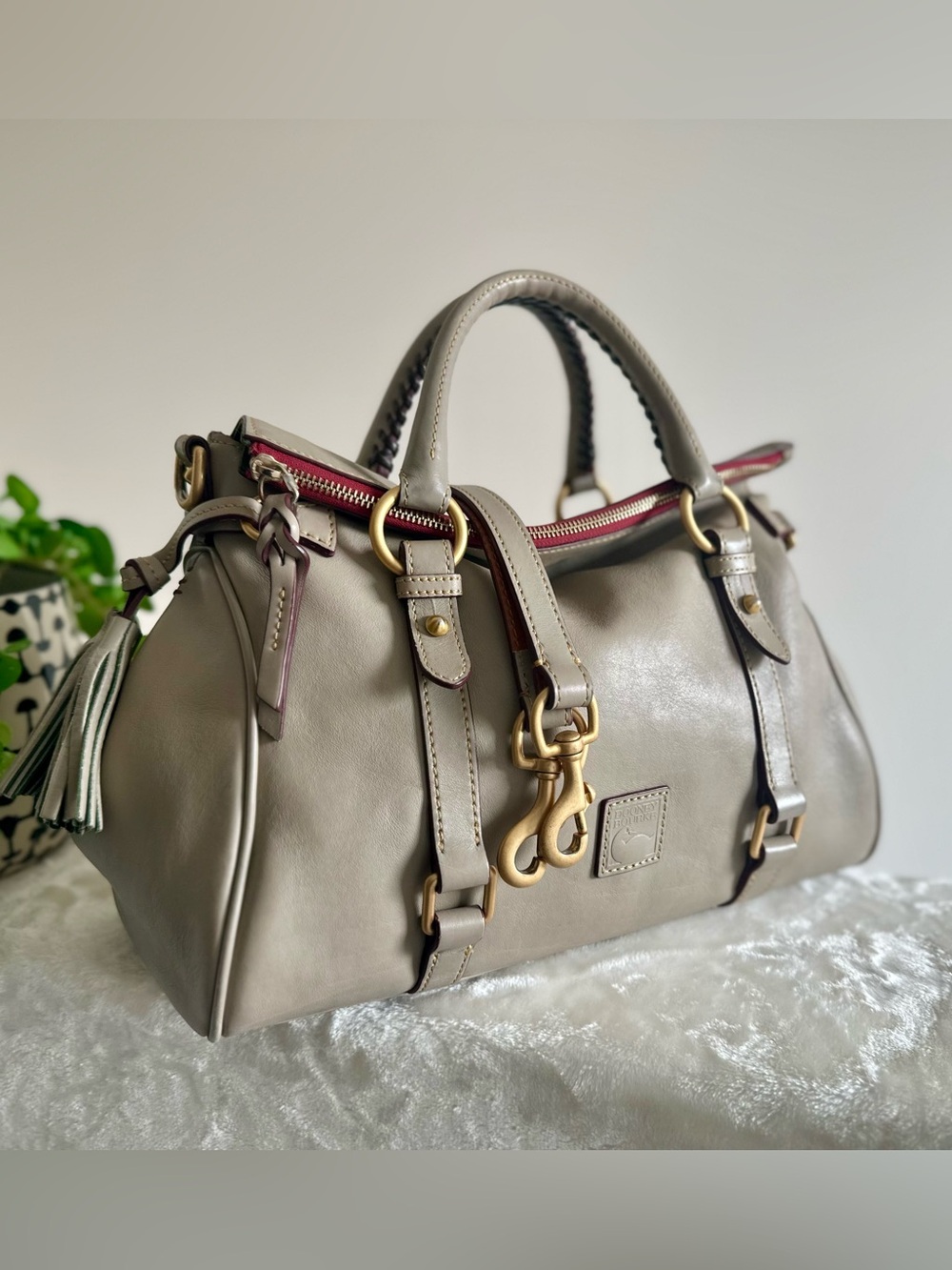 Dooney & Bourke Taupe Florentine Satchel EUC - Picture 10 of 16